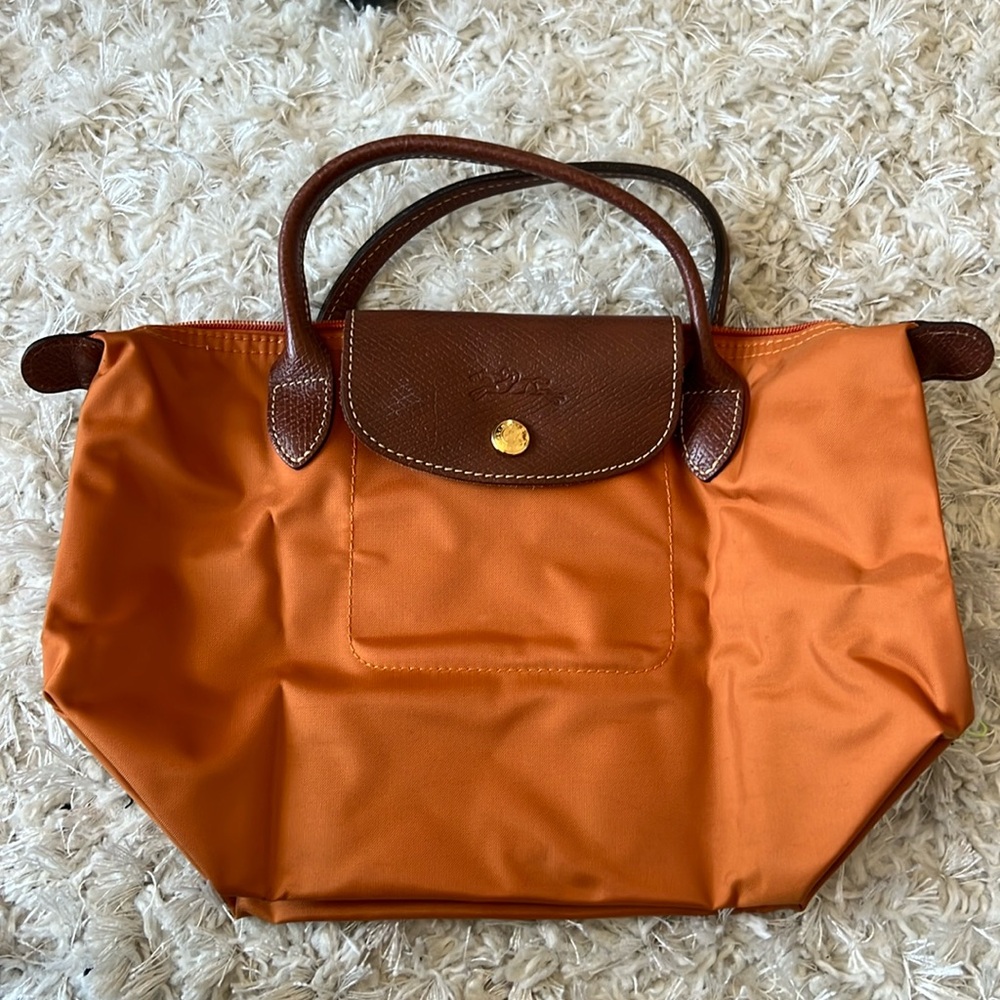 GUC Longchamp Small Burnt Orange Tote